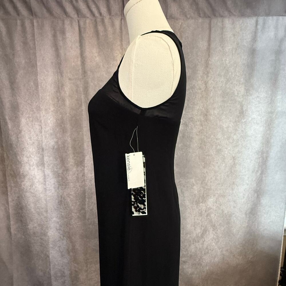 Kensie Black Sheer Formal Overlay Dress with Slip illusion neckline– Size 4 - Picture 2 of 11